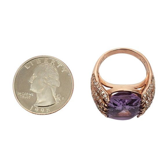 Sonia Bitton Sterling Silver Rose Gold Plated Purple Stone Ring Size 8 #22638 - Picture 7 of 9
